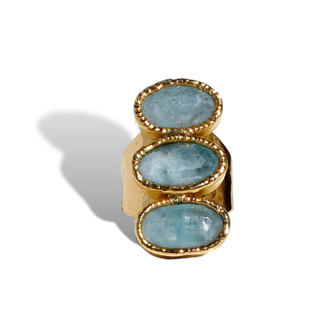 Aquamarine Three-Stone Ring