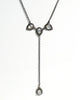 Oxidized Sterling Silver Moonstone Diamond Y Necklace