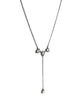 Oxidized Sterling Silver Moonstone Diamond Y Necklace