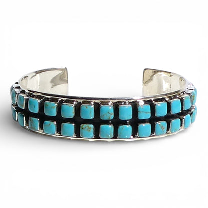 Double Row Turquoise Cuff Bracelet
