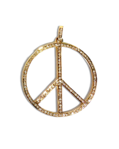 Large Diamond Peace Sign Pendant