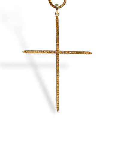 Large Pave Diamond Cross Pendant