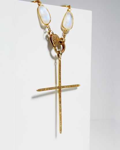 Large Pave Diamond Cross Pendant