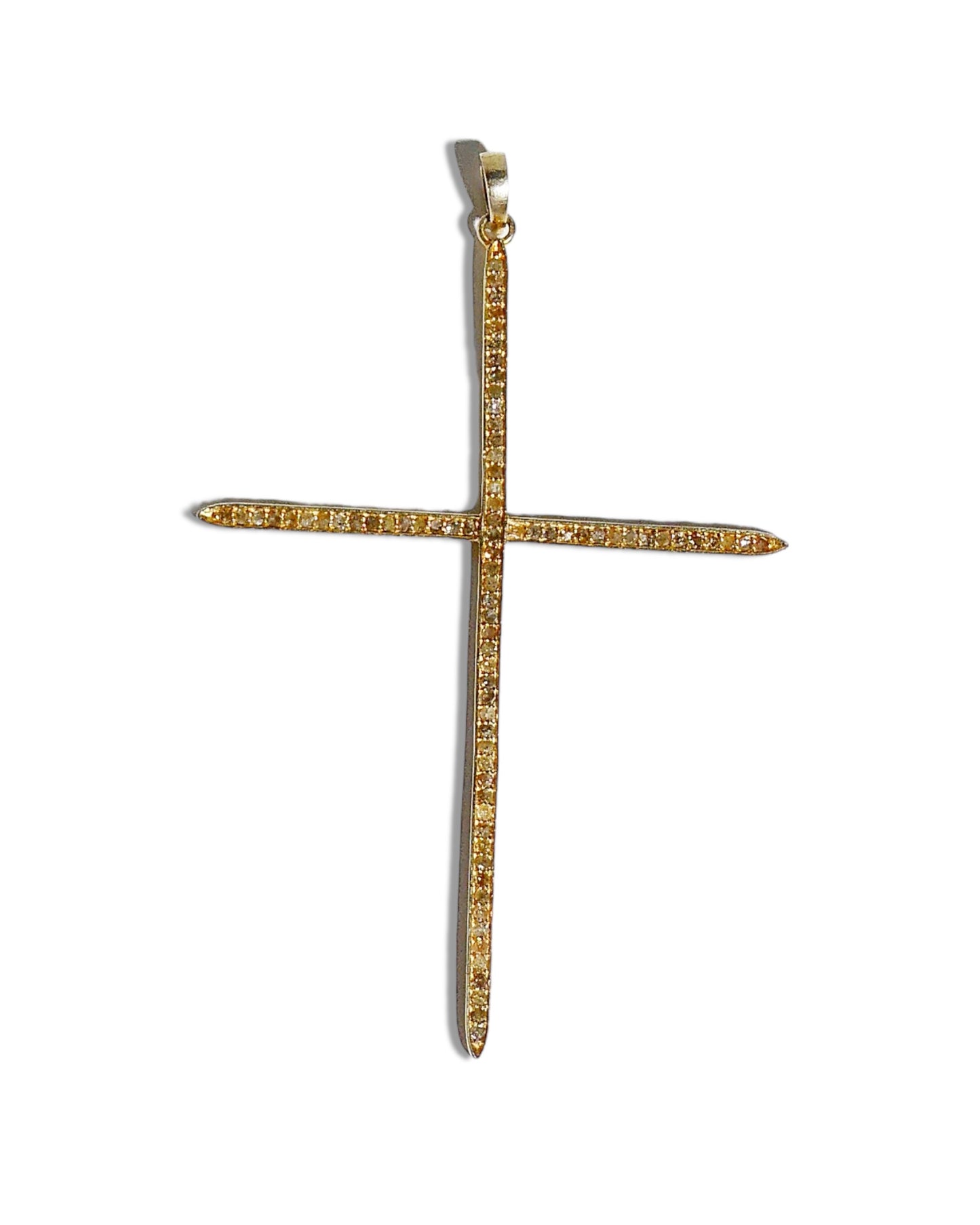 Large Pave Diamond Cross Pendant