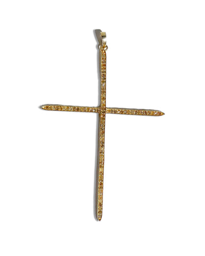 Large Pave Diamond Cross Pendant