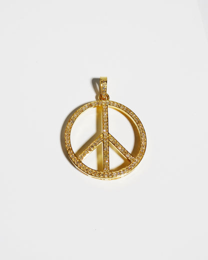 Medium Diamond Peace Sign Pendant