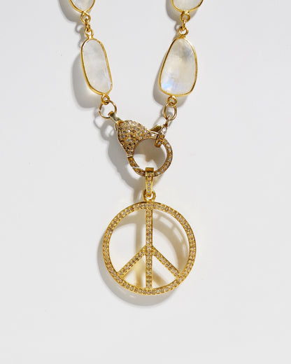 Medium Diamond Peace Sign Pendant