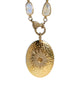 Hammered Oval Concho Pendant with Pave Diamond Starburst