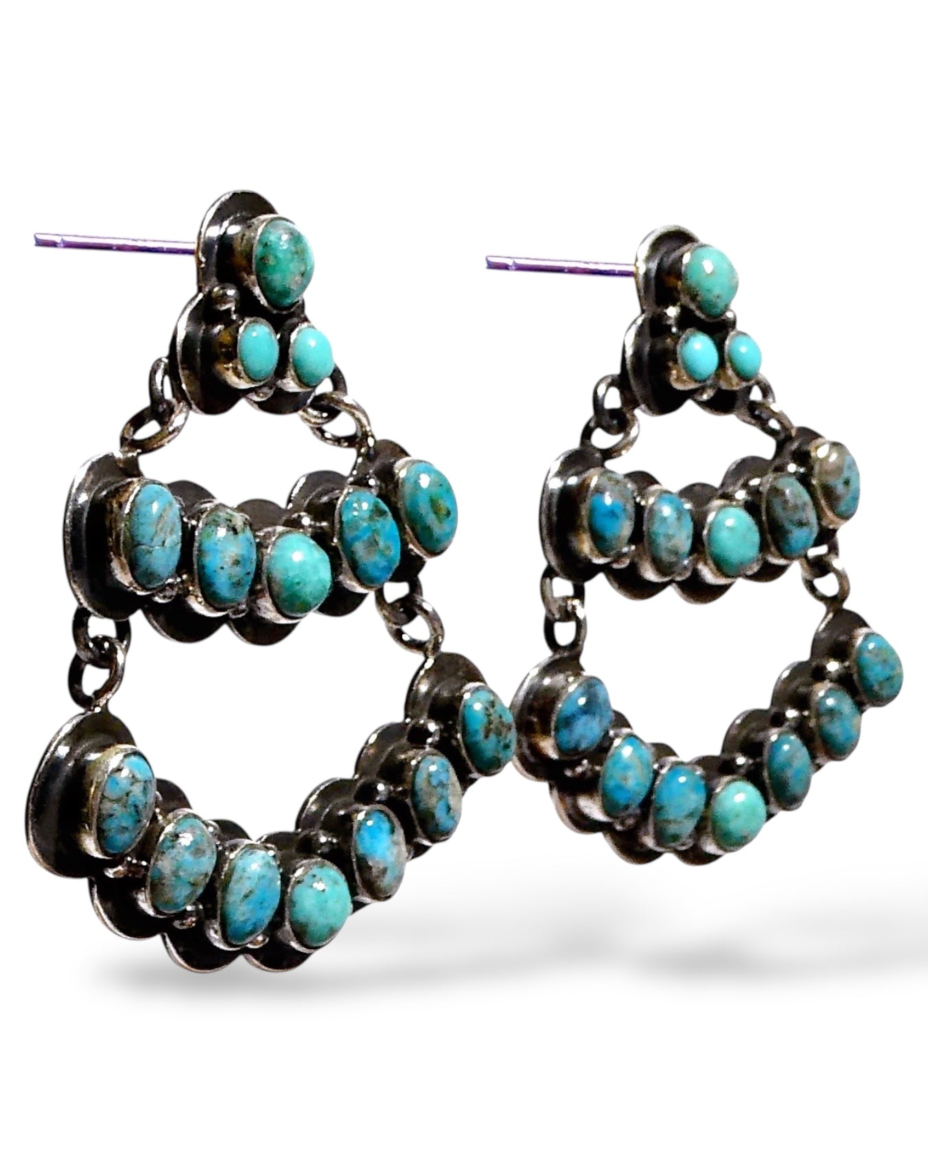 Turquoise Chandelier Sterling Silver Earrings
