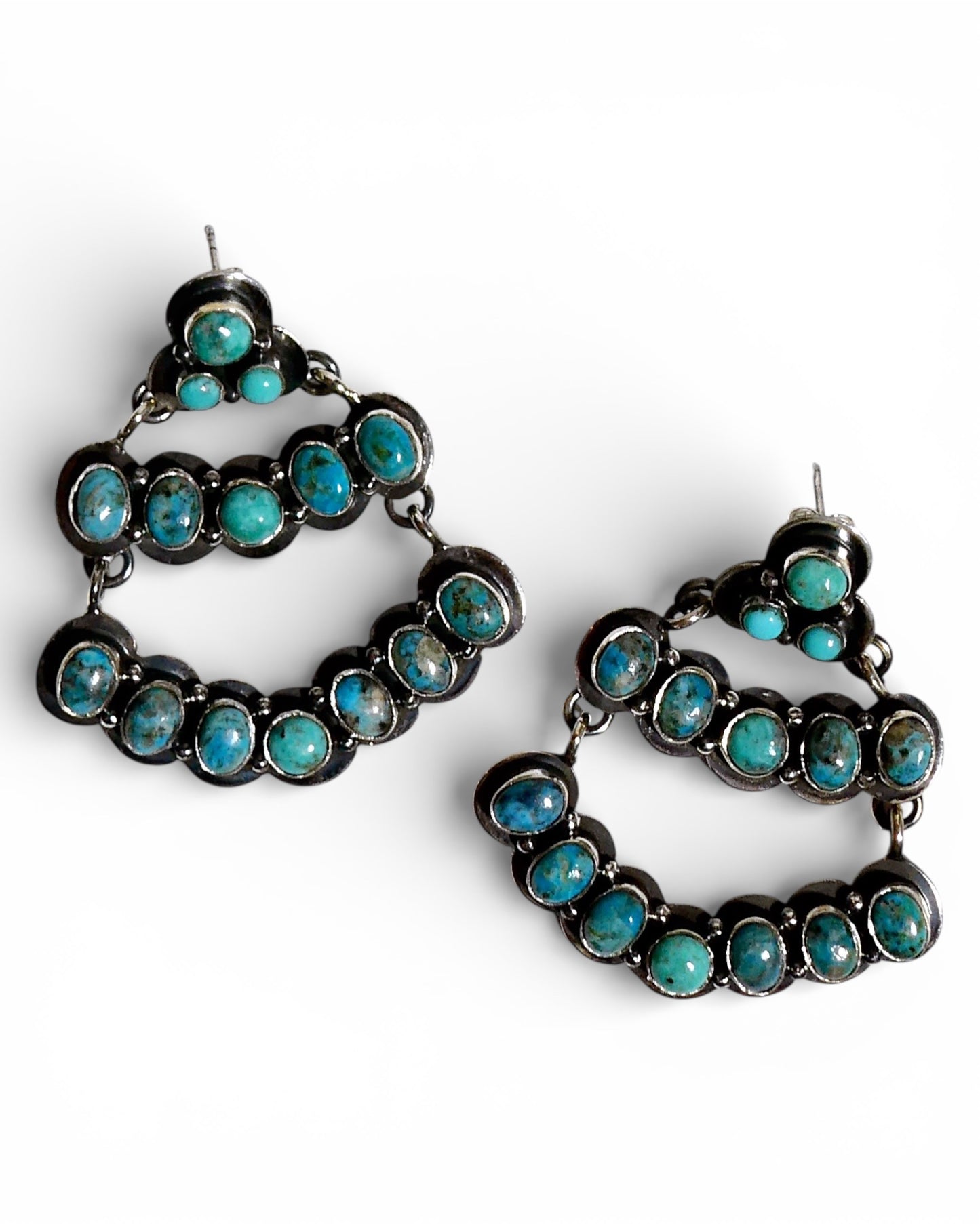 Turquoise Chandelier Sterling Silver Earrings