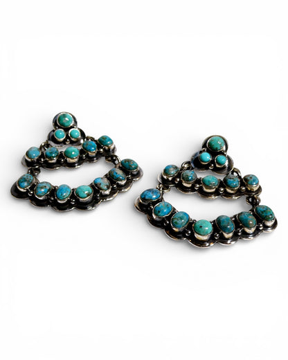 Turquoise Chandelier Sterling Silver Earrings