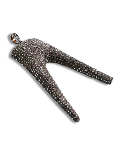 Pavé Black Diamond Antler Pendant