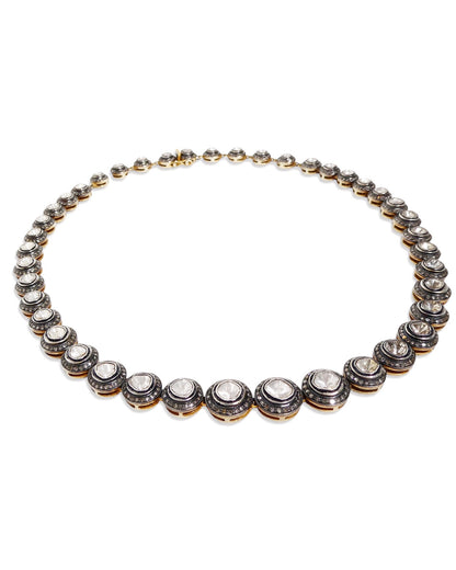 Raw Cut Diamond Bezel Set Choker