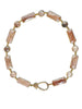 Natural Rose Quartz Geometric Bezel Choker with Diamond Clasp