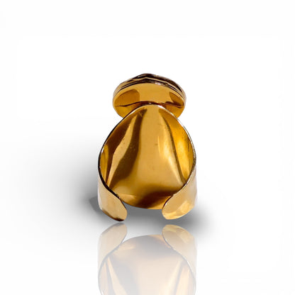 Three Stone Pink Opal Statement Ring