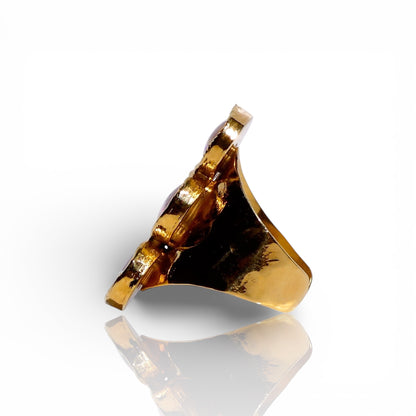 Three Stone Pink Opal Statement Ring