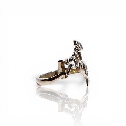 Sterling Silver Graffiti Love Ring