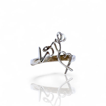 Sterling Silver Graffiti Love Ring