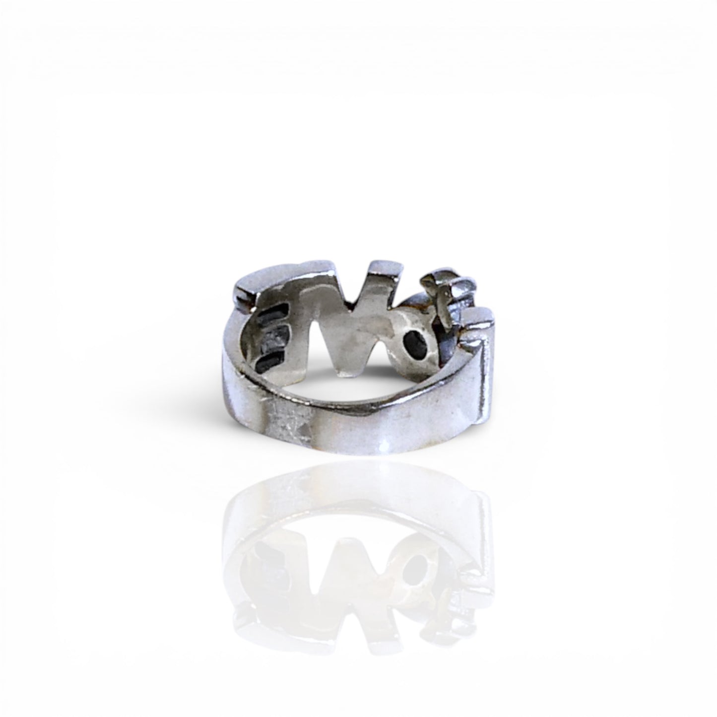 Sterling Silver Block Letter Love Ring