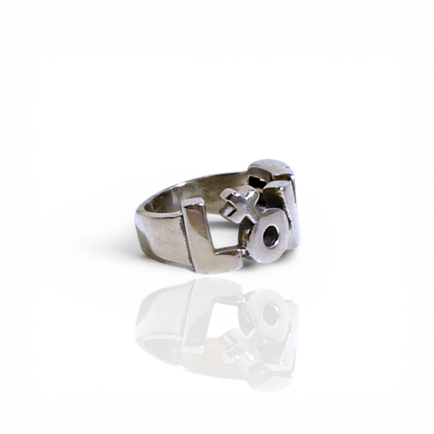 Sterling Silver Block Letter Love Ring