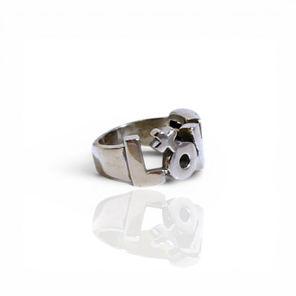 Sterling Silver Block Letter Love Ring