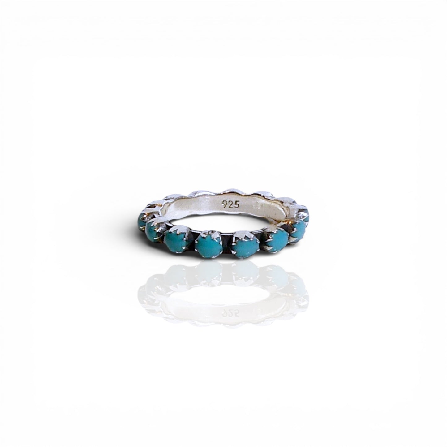 Turquoise and Sterling Silver 925 Eternity Band