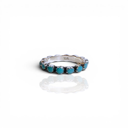 Turquoise and Sterling Silver 925 Eternity Band