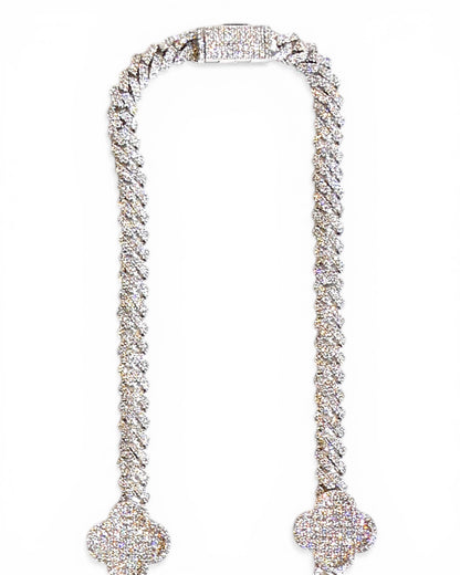Clovers on Cuban Chain Necklace