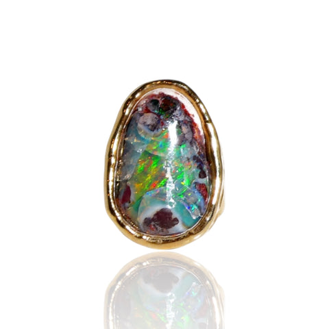 NEW So Beautiful Multicolor Opal Ring