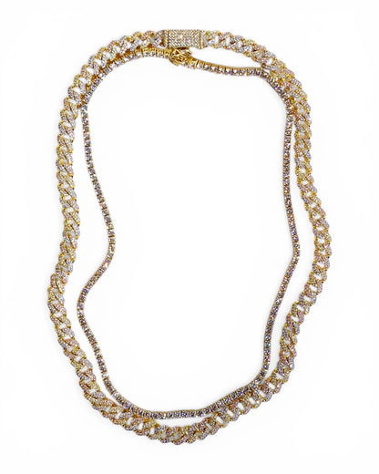 Gold Pavé Crystal Cuban Chain Necklace