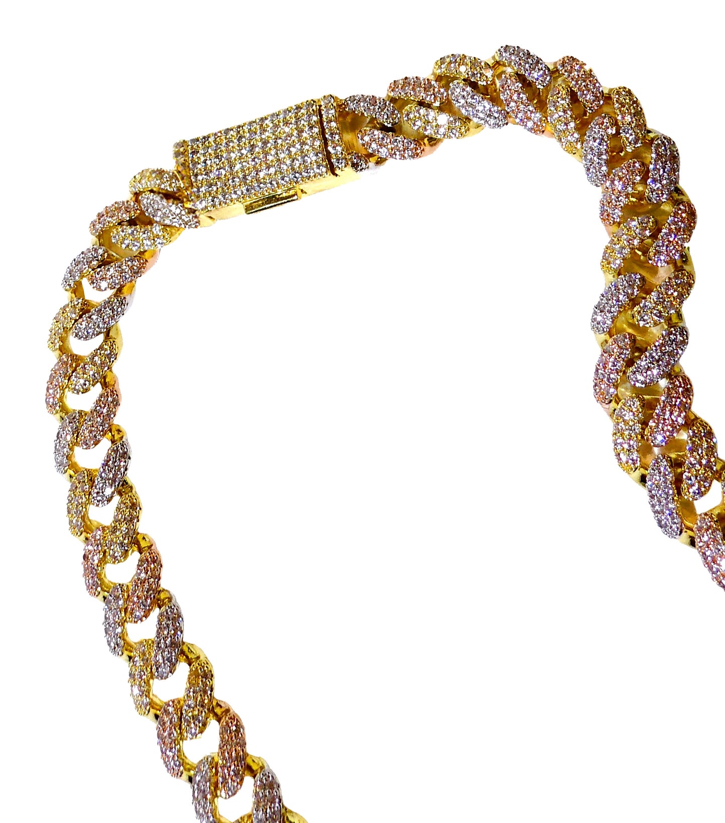 Gold Pavé Crystal Cuban Chain Necklace