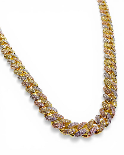 Gold Pavé Crystal Cuban Chain Necklace