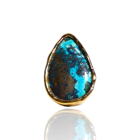 NEW Natural Turquoise Teardrop Ring