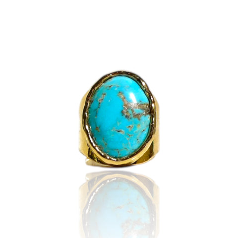 NEW Natural Turquoise Oval Ring