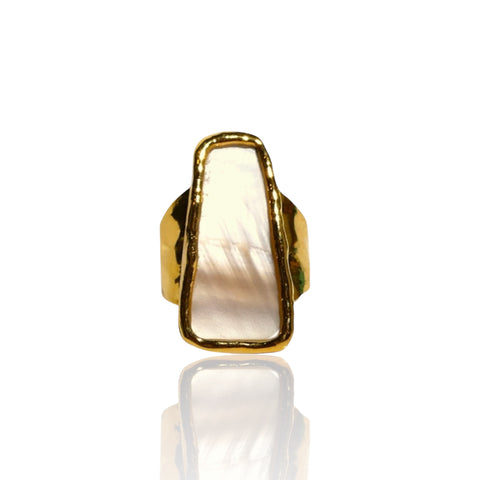 NEW Rectangular Mother of Pearl Ring