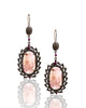 NEW Pink Sapphire Drop Earrings with Black Diamonds