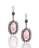 NEW Pink Sapphire Drop Earrings with Black Diamonds