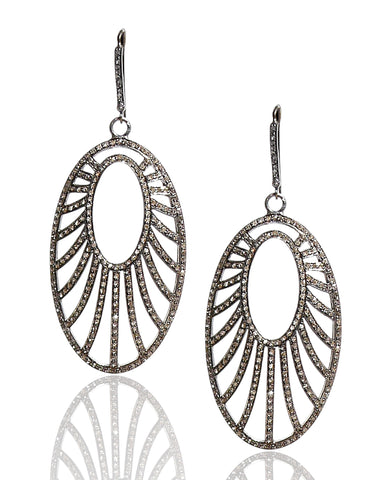 NEW Pave Black Diamond Outline Earrings