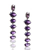 NEW Long Amethyst and Black Diamond Drop Earrings