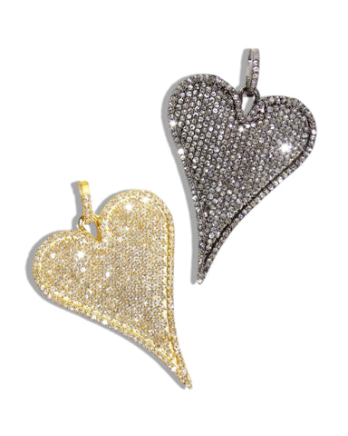 NEW Pave Diamond Heart Pendant