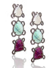 NEW Sliced Gemstone Earrings with Black Diamonds