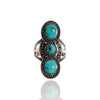 NEW Natural Turquoise Three Stone Ring