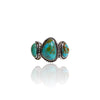 NEW Three Stone Natural Turquoise Sterling Silver Ring