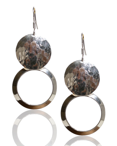 NEW Hammered Sterling Silver Disc Earrings