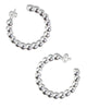 NEW Medium Sterling Silver Beaded Hoop Earrings