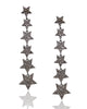 NEW Long Black Diamond Star Earrings