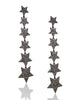 NEW Long Black Diamond Star Earrings