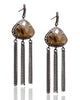 NEW Smoky Rutilated Quartz and Black Diamond Fringe Earrings