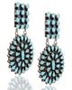 NEW Large Natural Turquoise and Sterling Silver Concho Earrings