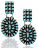 NEW Large Natural Turquoise and Sterling Silver Concho Earrings